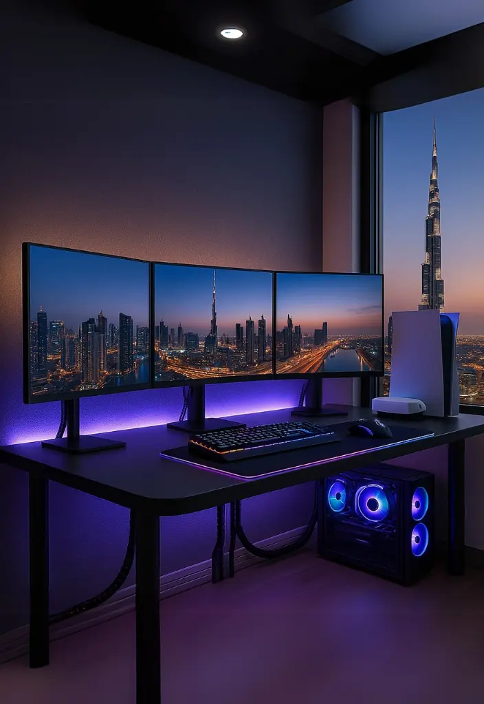 Gaming setup cable organizer in Al Manara Dubai