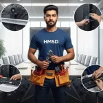 HMSD handyman in Dubai representing office cable management services including AV wiring, IT cabling, projector setup, and cable labeling.