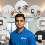 Handyman representing light switch installation services in Dubai, offering safe wiring, precise fitting, and professional setup for homes, villas, and offices.
