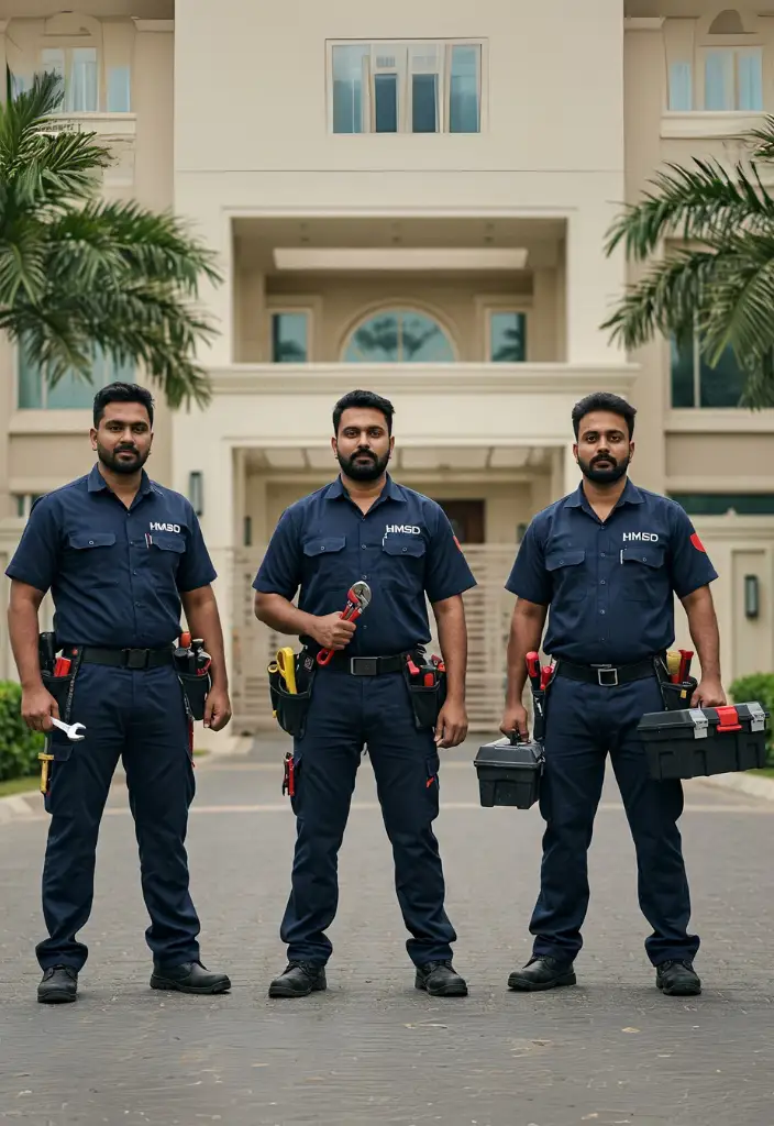 Expert plumber providing services in a Dubai villa and apartment.