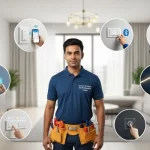 Handyman showing expertise in socket and switch installation in Dubai, ensuring safe wiring, proper fitting, and reliable electrical connections.